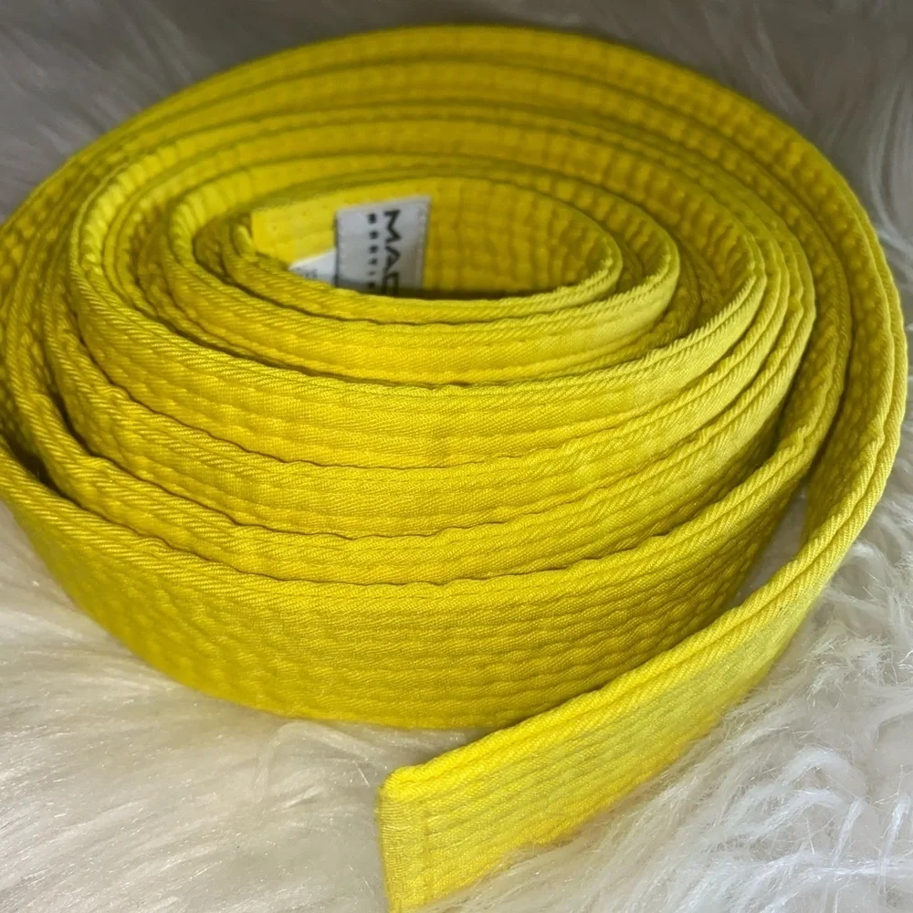 Macho Martial Arts Taekwondo Karate Solid Yellow Color Belt Unisex Child Size 8